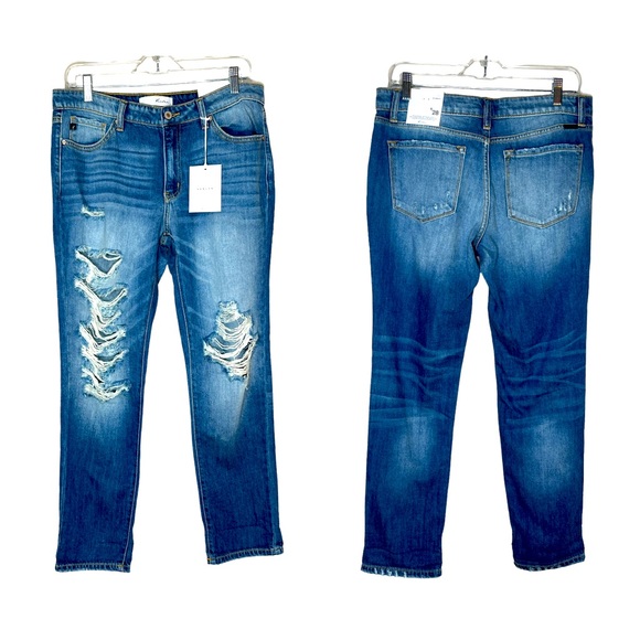 KanCan Distressed Medium Wash Boyfriend Relaxed Fit Denim Jeans Size 9/28 - Picture 1 of 16
